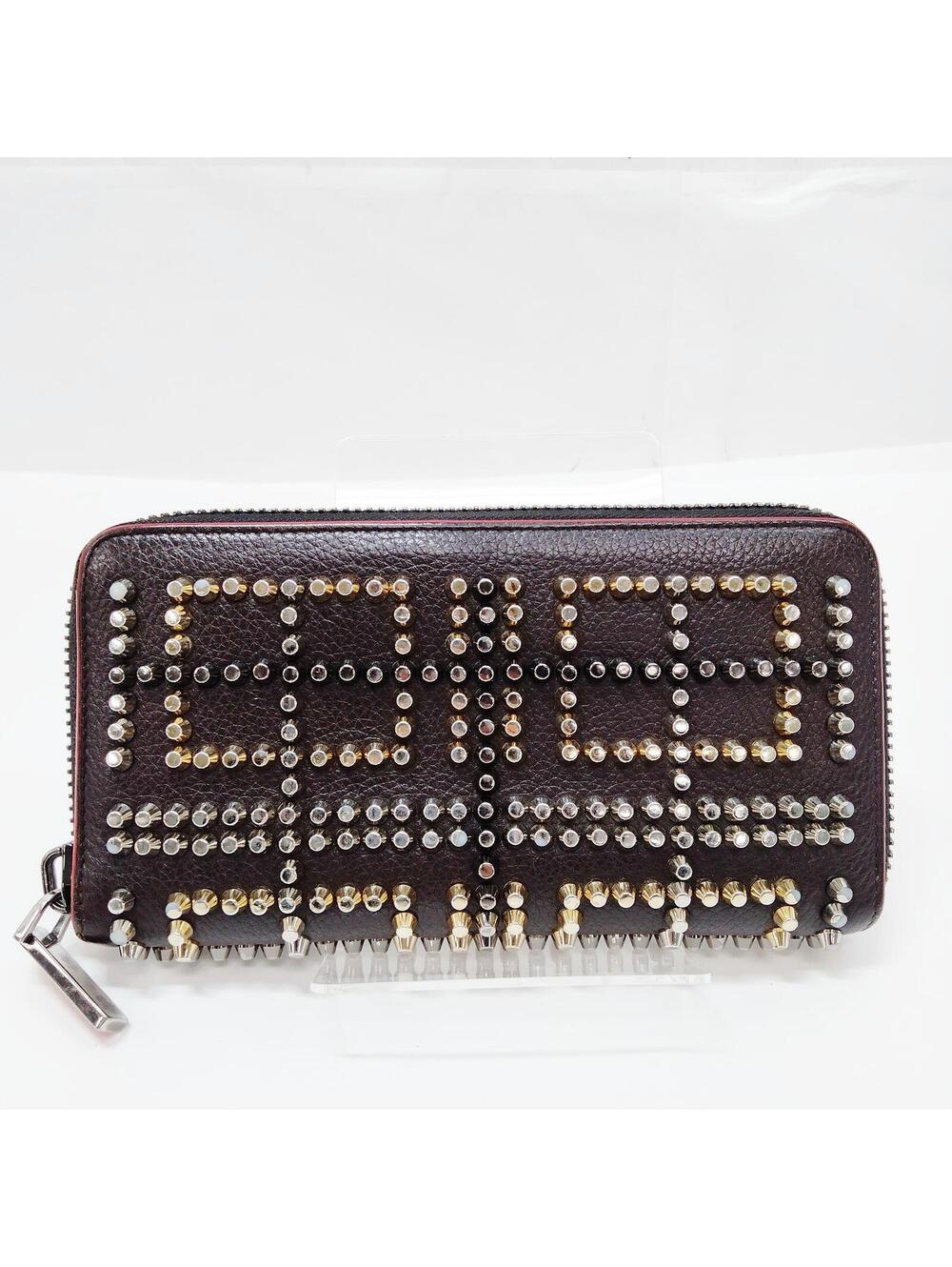 Christian Louboutin Long Wallet Brown Leather 3360347